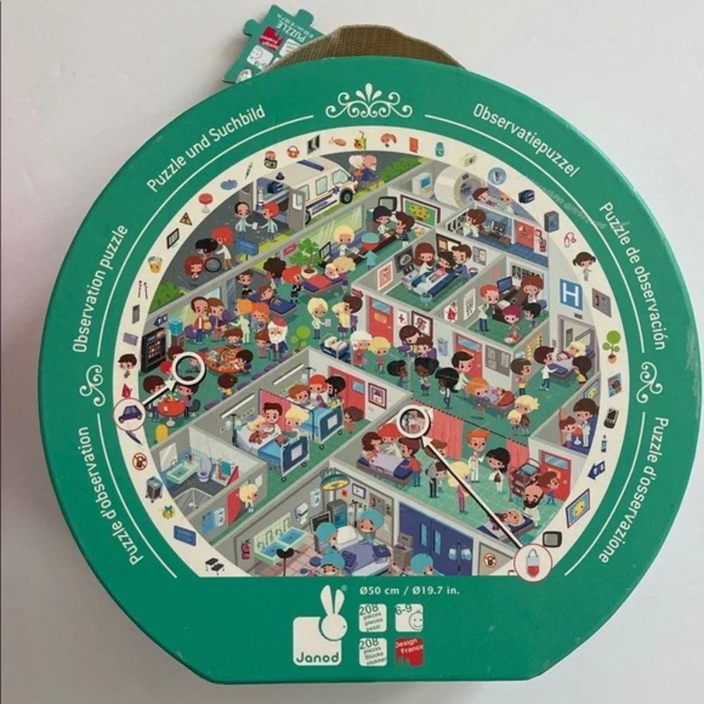 Janod Set of 2 Observation Puzzle for Kids‎ Firefighter Doctor Nurse